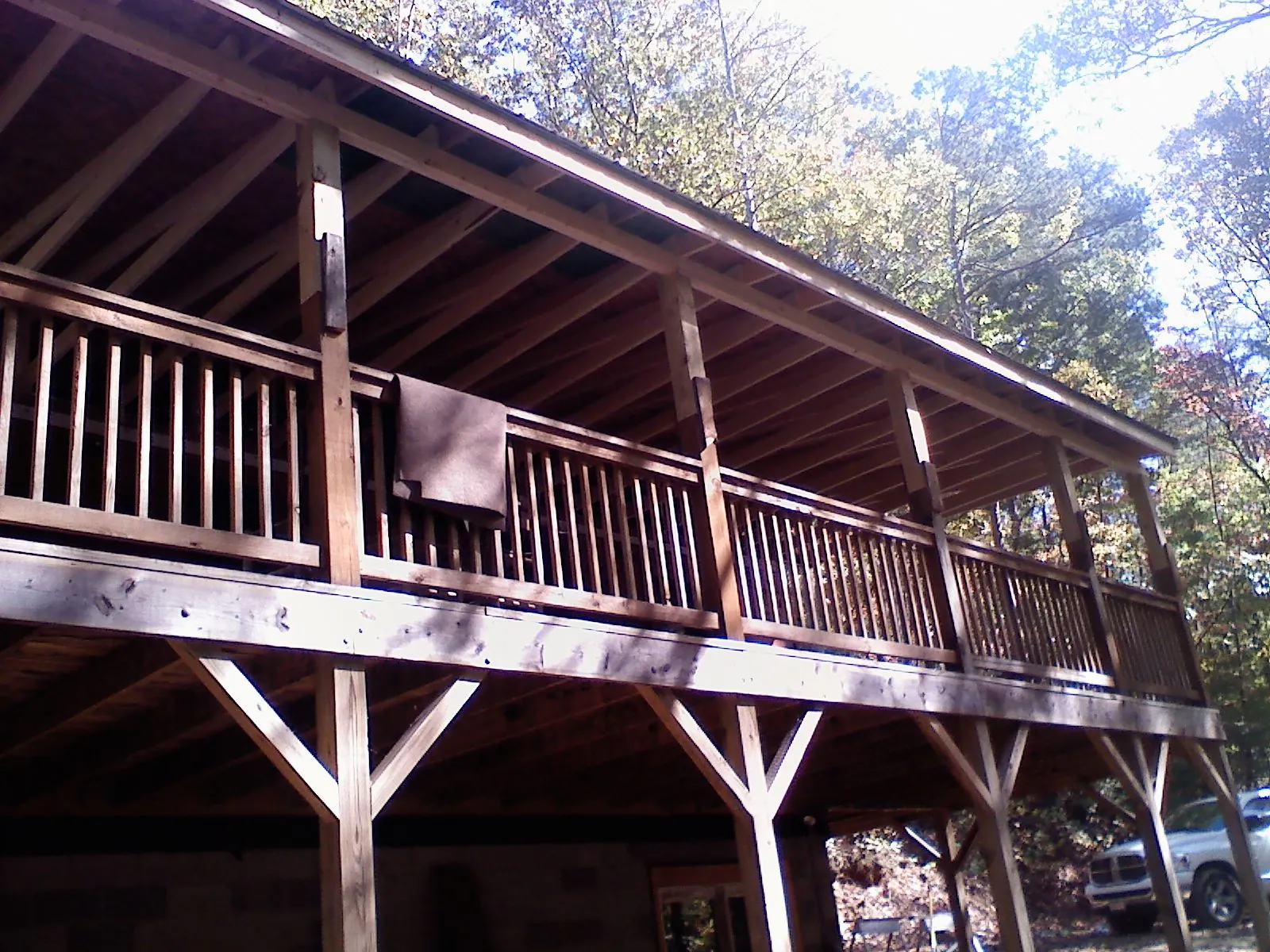 Timber framing under a new elevated porch and deck — Roof Leak Repair in Comfrey by Roofing Brothers